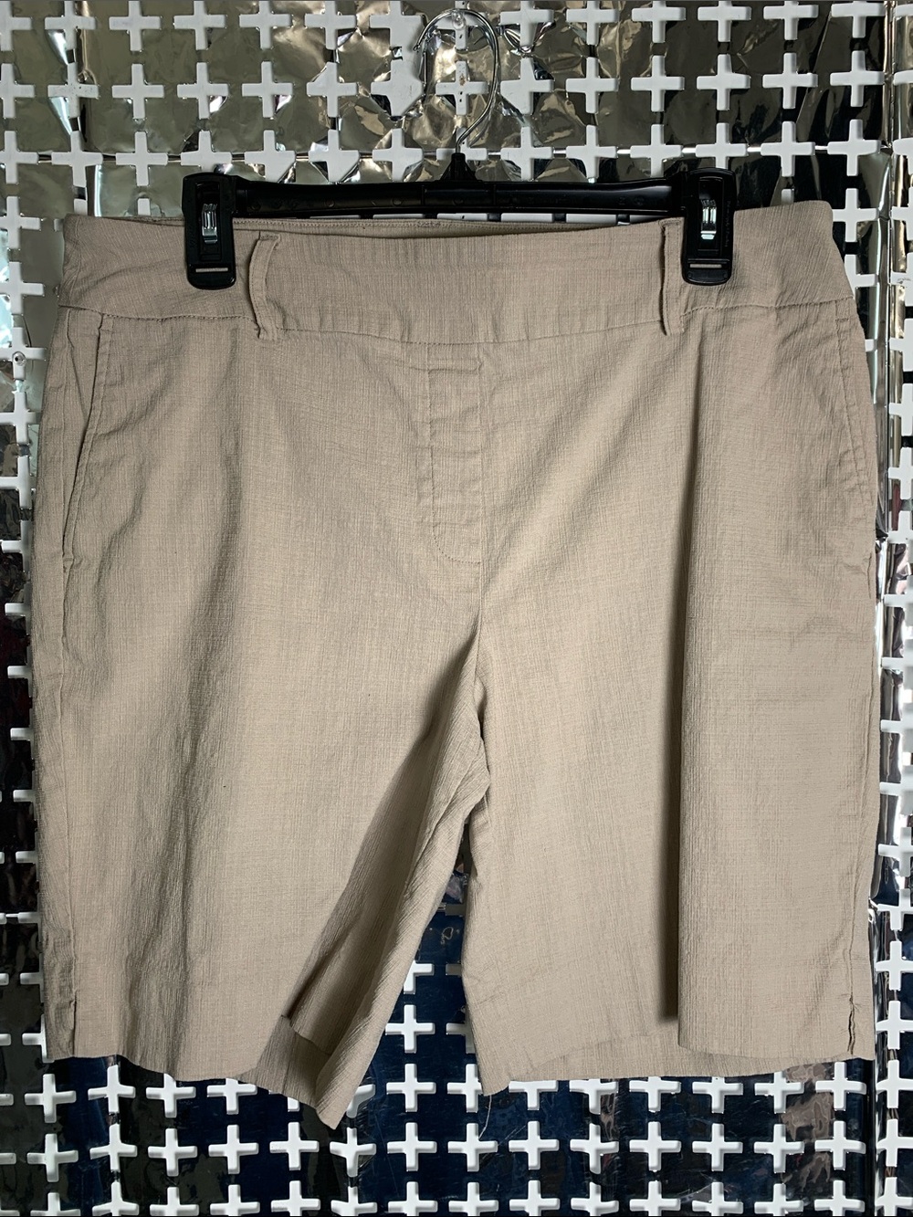 Hilary Radley Beige Women's Flat Front Shorts